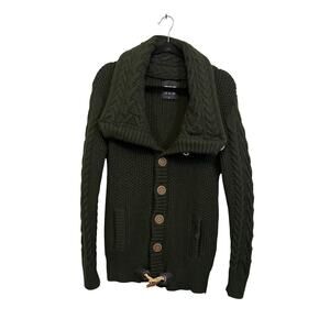 Leif Nelson Knitted Cardigan Green Large